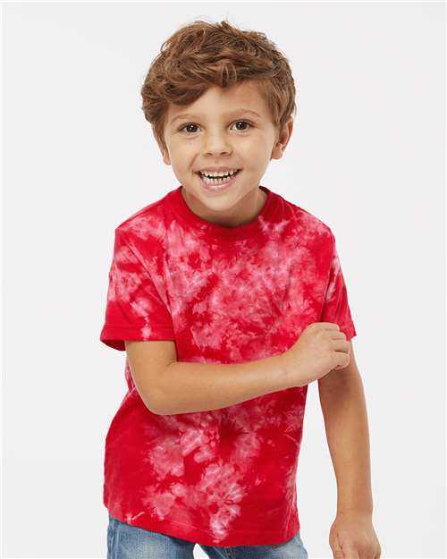Dyenomite 330CR Toddler Crystal Tie-Dyed T-Shirt - Red" - "HIT a Double