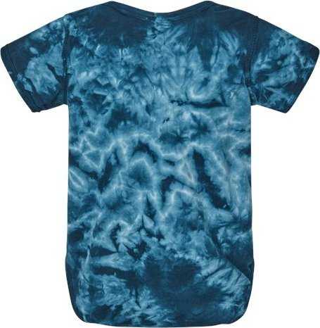 Dyenomite 340CR Infant Crystal Tie-Dyed Onesie - Navy" - "HIT a Double
