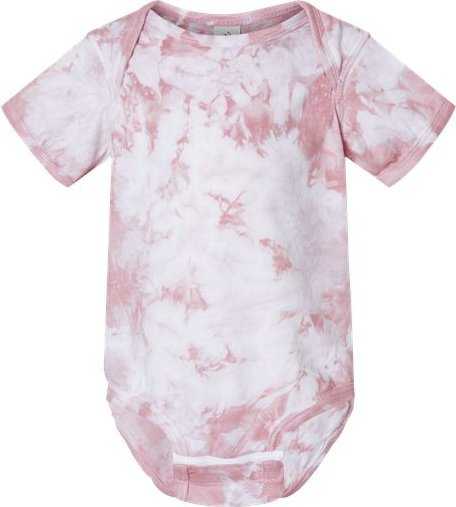 Dyenomite 340CR Infant Crystal Tie-Dyed Onesie - Rose Crystal" - "HIT a Double