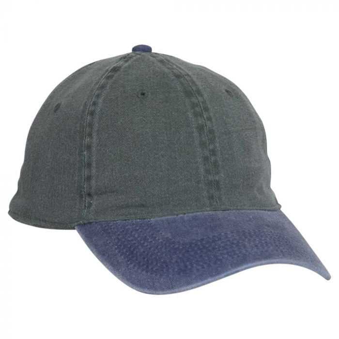 OTTO 10-271 Stretchable Washed Pigment Dyed Cotton Twill Low Profile Pro Style Soft Crown Cap - Navy Dark Green - HIT a Double - 1
