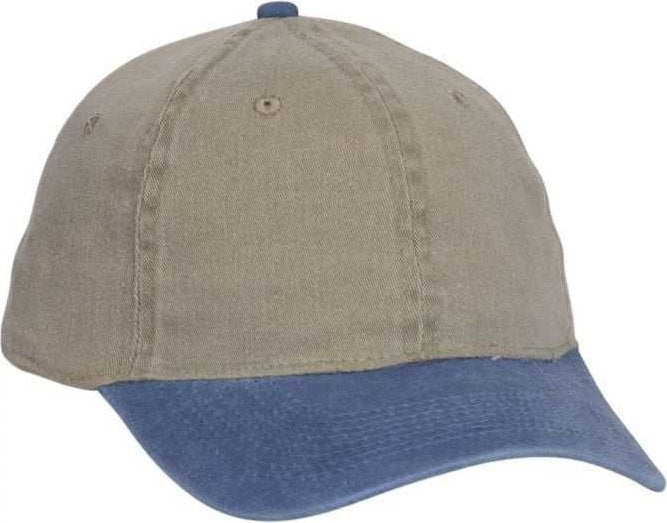 OTTO 10-271 Stretchable Washed Pigment Dyed Cotton Twill Low Profile Pro Style Soft Crown Cap - Sky Blue Khaki - HIT a Double - 1