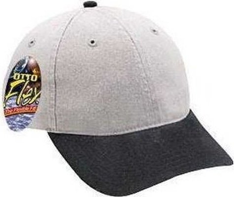 OTTO 10-275 Stretchable Garment Washed Cotton Twill Low Profile Pro Style Cap - Black Gray - HIT a Double - 1