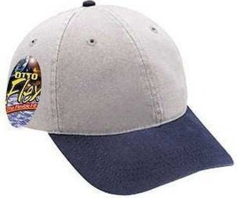 OTTO 10-275 Stretchable Garment Washed Cotton Twill Low Profile Pro Style Cap - Navy Gray - HIT a Double - 1