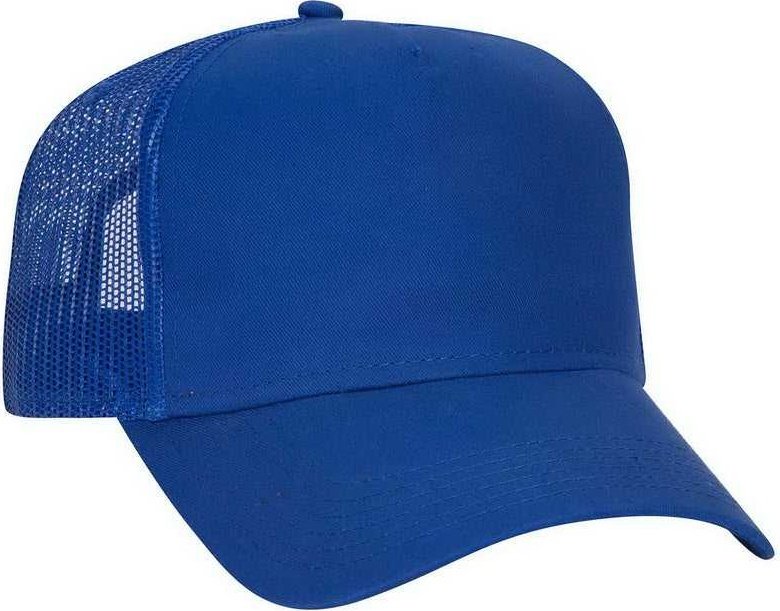 OTTO 102-664 Cotton Twill 5 Panel Low Profile Pro Style Mesh Back Cap - Royal - HIT a Double - 1