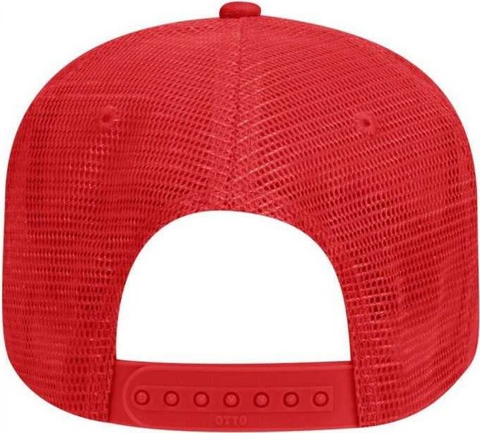 OTTO 102-664 Cotton Twill 5 Panel Low Profile Pro Style Mesh Back Cap - Red - HIT a Double - 1