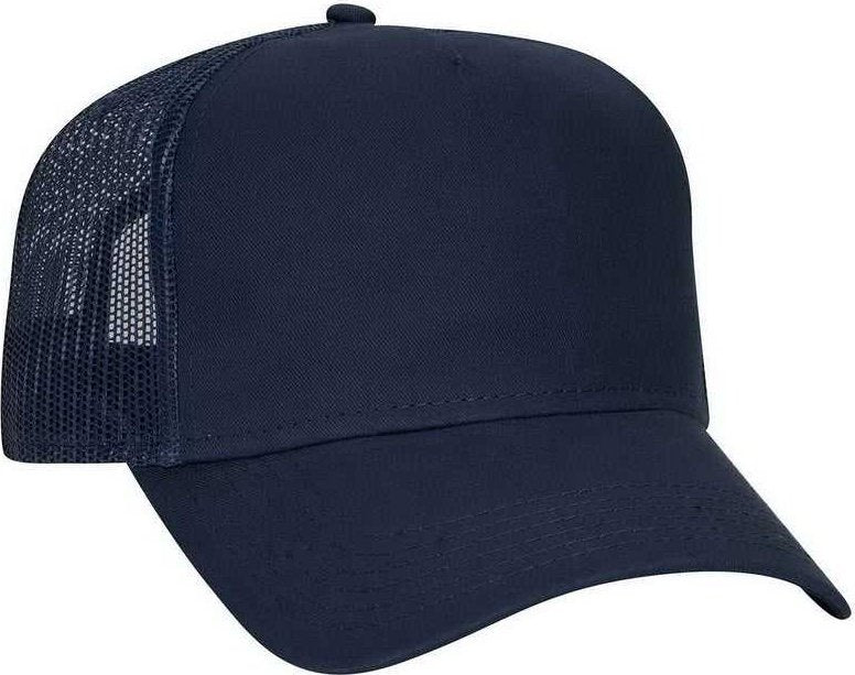 OTTO 102-664 Cotton Twill 5 Panel Low Profile Pro Style Mesh Back Cap - Navy - HIT a Double - 1
