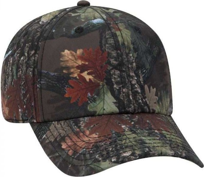 OTTO 103-1263 6 Panel Camouflage Polyester Canvas Low Profile Cap - Nature Pattern Dark Brown - HIT a Double - 1