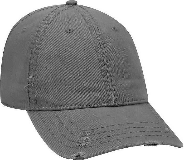 OTTO 104-1018 Distressed Superior Garment Washed Cotton Twill Low Profile Pro Style Cap -Charcoal GrayCharcoal Gray - HIT a Double - 1
