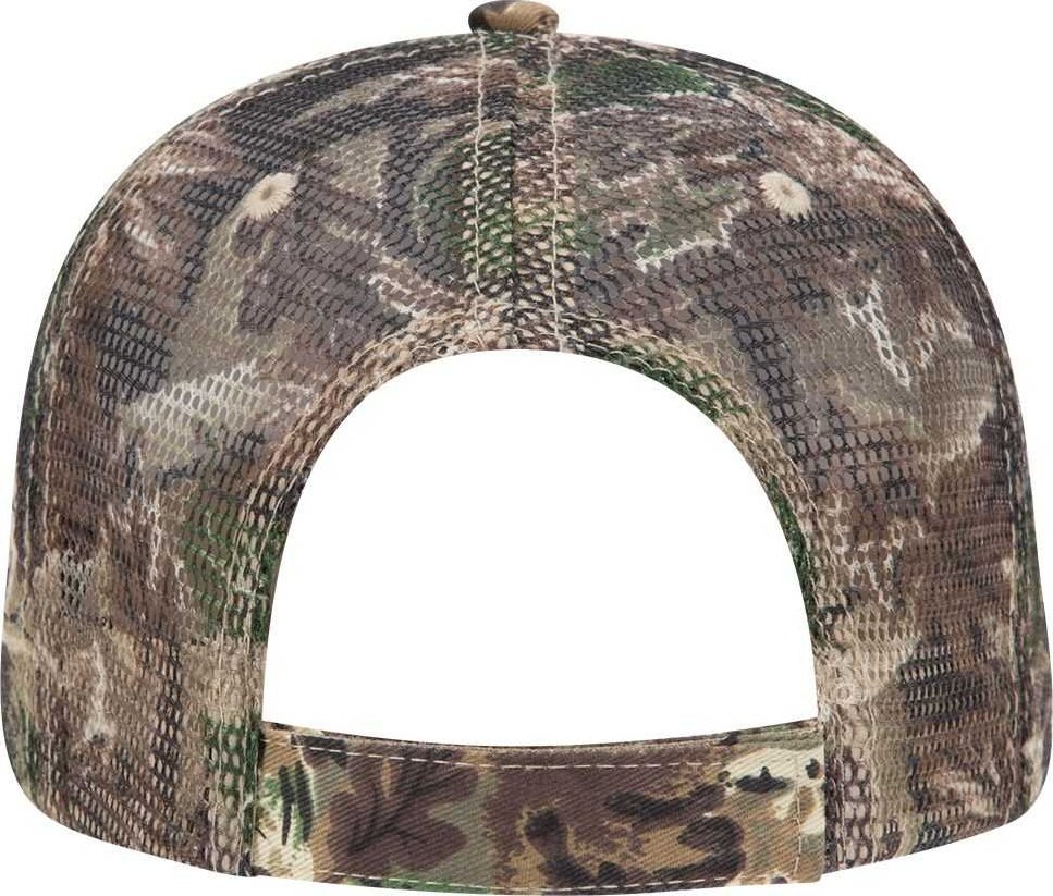 OTTO 105-751 Camouflage 6 Panel Low Profile Mesh Back Trucker Cap - Light Loden Brown Kelly - HIT a Double - 1