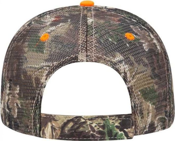 OTTO 106-752 Camouflage 6 Panel Low Profile Mesh Back Trucker Cap - Light Loden Brown Kelly - HIT a Double - 1