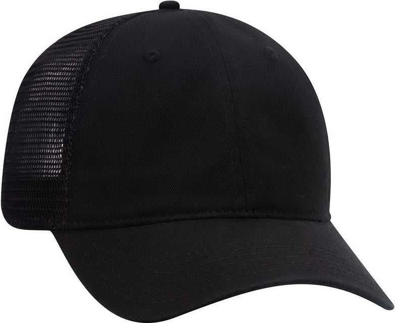 OTTO 121-858 Superior Garment Washed Cotton Twill Low Profile Pro Style Mesh Back Cap - Black - HIT a Double - 1