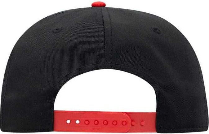 OTTO 125-1038 Superior Cotton Twill Flat Visor Snapback Pro Style Cap - Red Black Black - HIT a Double - 1