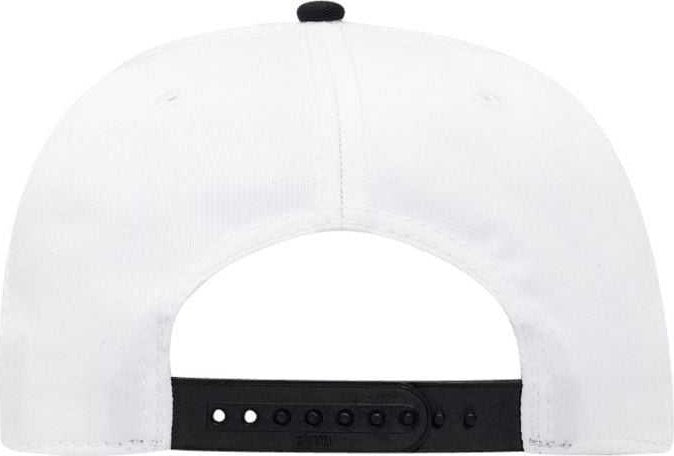 OTTO 125-1038 Superior Cotton Twill Flat Visor Snapback Pro Style Cap - Black White White - HIT a Double - 1