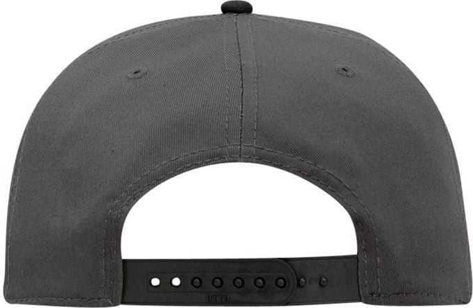 OTTO 125-1038 Superior Cotton Twill Flat Visor Snapback Pro Style Cap - Black Charcoal Charcoal - HIT a Double - 1
