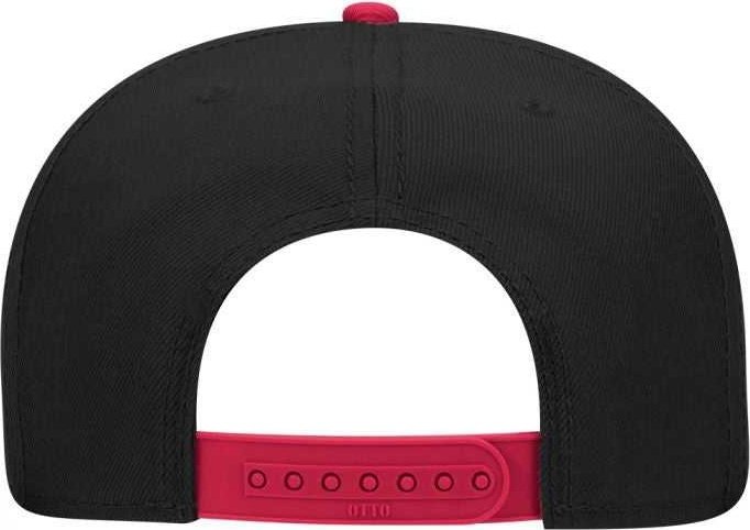 OTTO 125-978 Wool Blend Flat Visor Pro Style Snapback Cap - Red Black Black - HIT a Double - 1