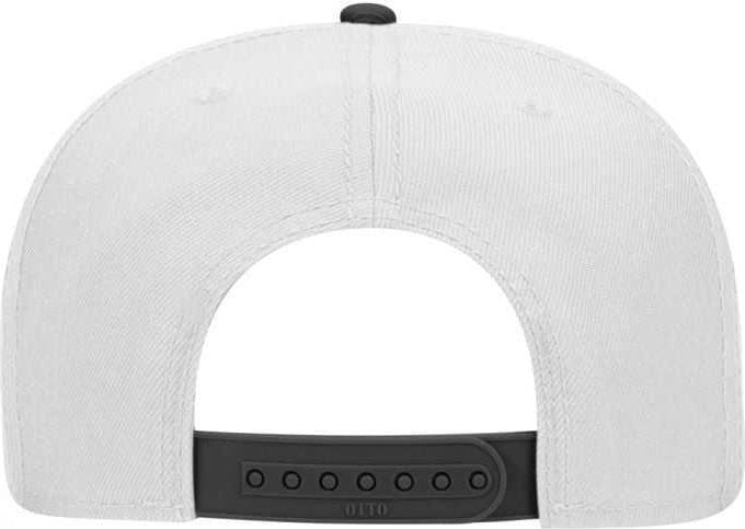 OTTO 125-978 Wool Blend Flat Visor Pro Style Snapback Cap - Black White White - HIT a Double - 1