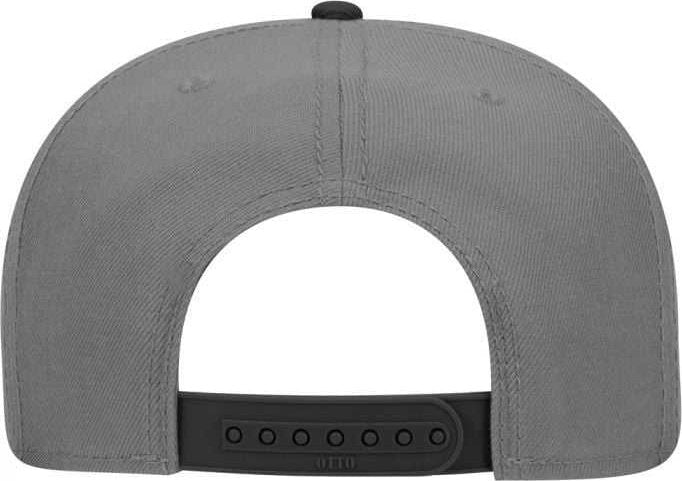 OTTO 125-978 Wool Blend Flat Visor Pro Style Snapback Cap - Black Charcoal Charcoal - HIT a Double - 1