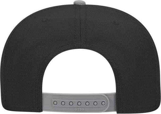 OTTO 125-978 Wool Blend Flat Visor Pro Style Snapback Cap - Gray Black Black - HIT a Double - 1