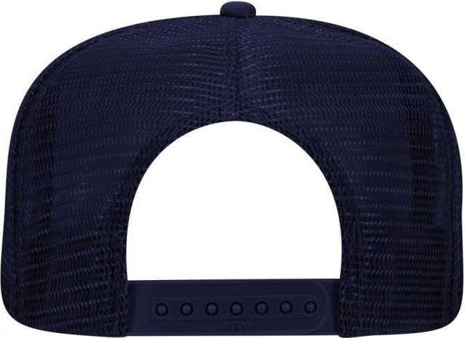 OTTO 132-1037 Polyester Foam Front Flat Visor High Crown Golf Style Mesh Back Cap - Navy - HIT a Double - 1