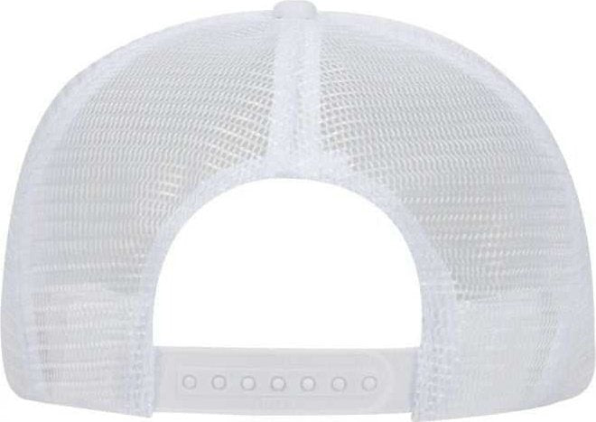 OTTO 132-1037 Polyester Foam Front Flat Visor High Crown Golf Style Mesh Back Cap - White - HIT a Double - 1