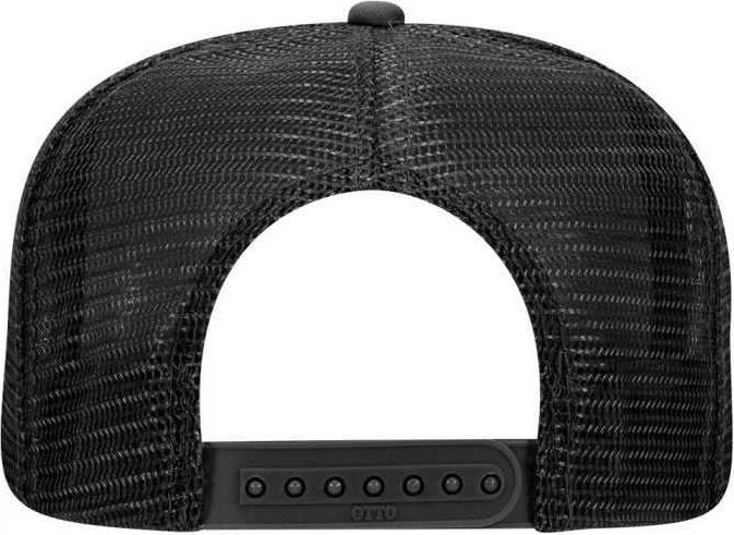 OTTO 132-1037 Polyester Foam Front Flat Visor High Crown Golf Style Mesh Back Cap - Black White Black - HIT a Double - 1