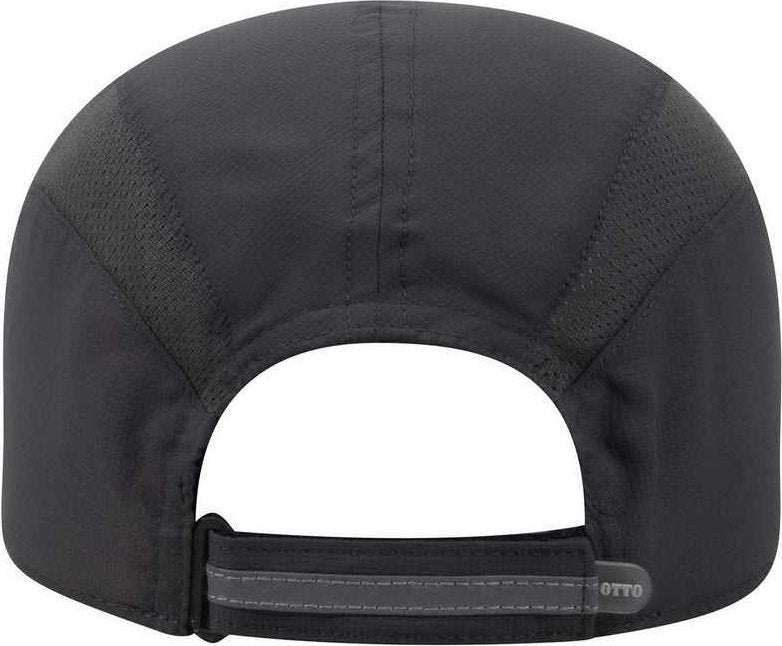 OTTO 133-1240 6 Panel Polyester Pongee with Mesh Inserts and Reflective Sandwich Visor Running Cap - Charcoal Gray - HIT a Double - 1