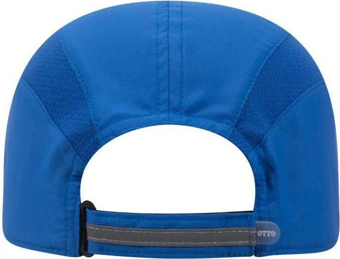 OTTO 133-1240 6 Panel Polyester Pongee with Mesh Inserts and Reflective Sandwich Visor Running Cap - Royal - HIT a Double - 1