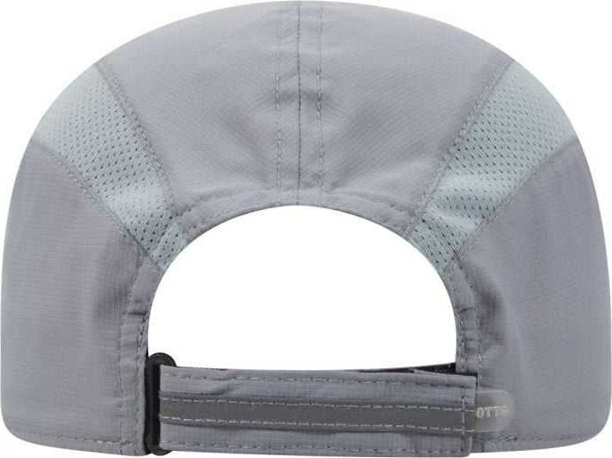 OTTO 133-1240 6 Panel Polyester Pongee with Mesh Inserts and Reflective Sandwich Visor Running Cap - Gray - HIT a Double - 1