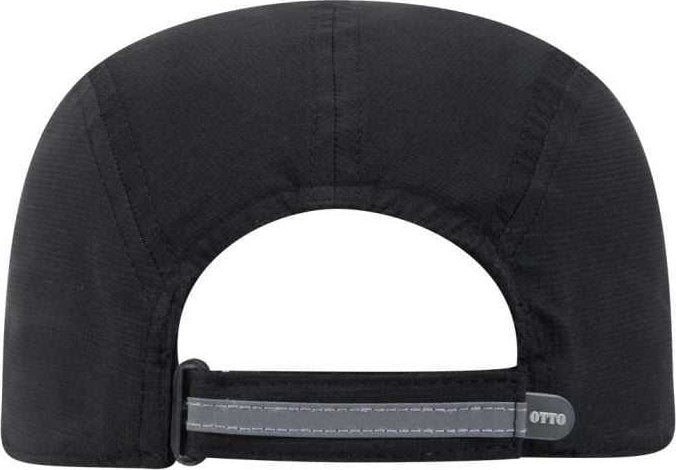 OTTO 133-1252 5 Panel Polyester Pongee Reflective Sandwich Visor Running Cap - Black - HIT a Double - 1