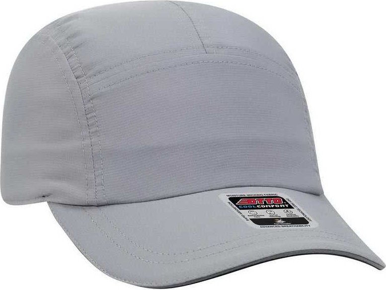 OTTO 133-1252 5 Panel Polyester Pongee Reflective Sandwich Visor Running Cap - Gray - HIT a Double - 1