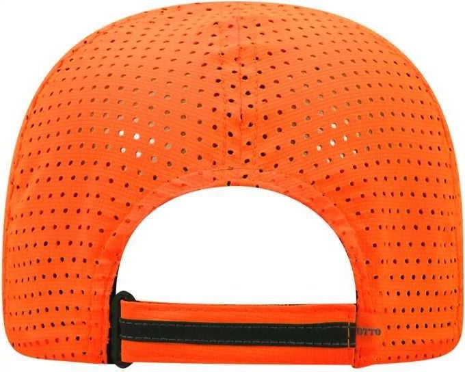 OTTO 133-1258 6 Panel Textured Polyester Pongee with Mesh Inserts Reflective Sandwich Visor Running Cap - Neon Orange - HIT a Double - 1