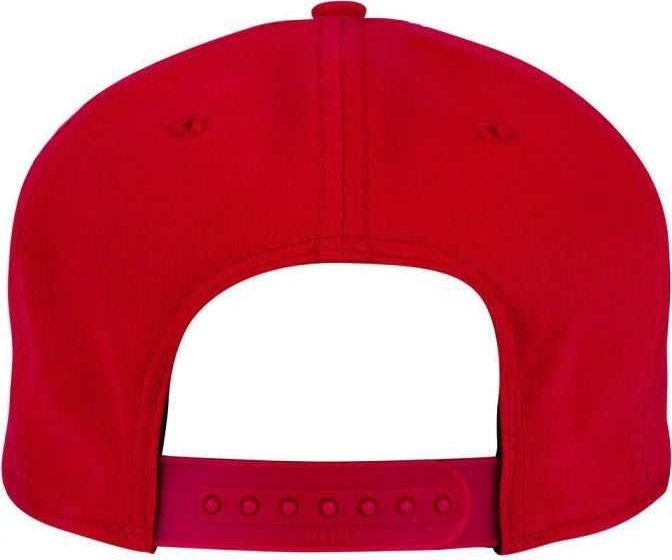 OTTO 148-1228A 6 Panel Mid Profile Snapback Hat - Red - HIT a Double - 1