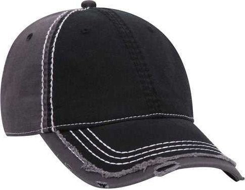 OTTO 149-1091 6 Panel Low Profile Dad Hat - Black Black Charcoal - HIT a Double - 1