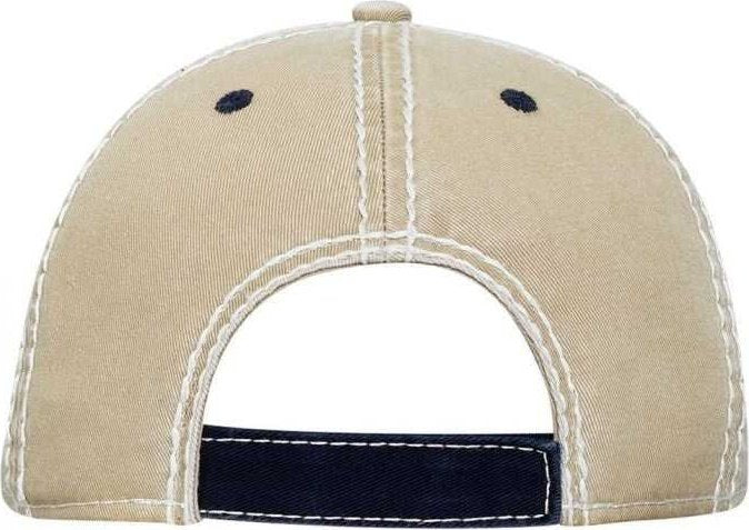 OTTO 149-1091 6 Panel Low Profile Dad Hat - Navy Navy Khaki - HIT a Double - 2