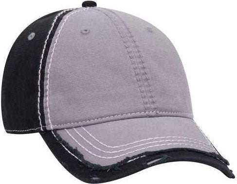 OTTO 149-1091 6 Panel Low Profile Dad Hat - Gray Gray Black - HIT a Double - 1