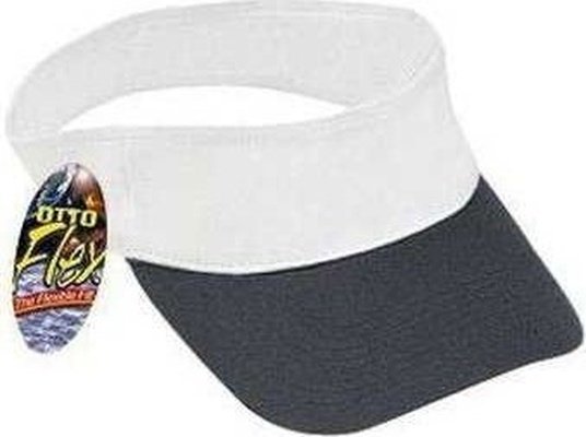 OTTO 15-324 Brushed Cotton Twill 8 Rows Stitching Sun Visors - Black White - HIT a Double - 1