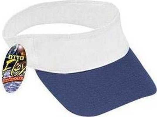 OTTO 15-324 Brushed Cotton Twill 8 Rows Stitching Sun Visors - Navy White - HIT a Double - 1