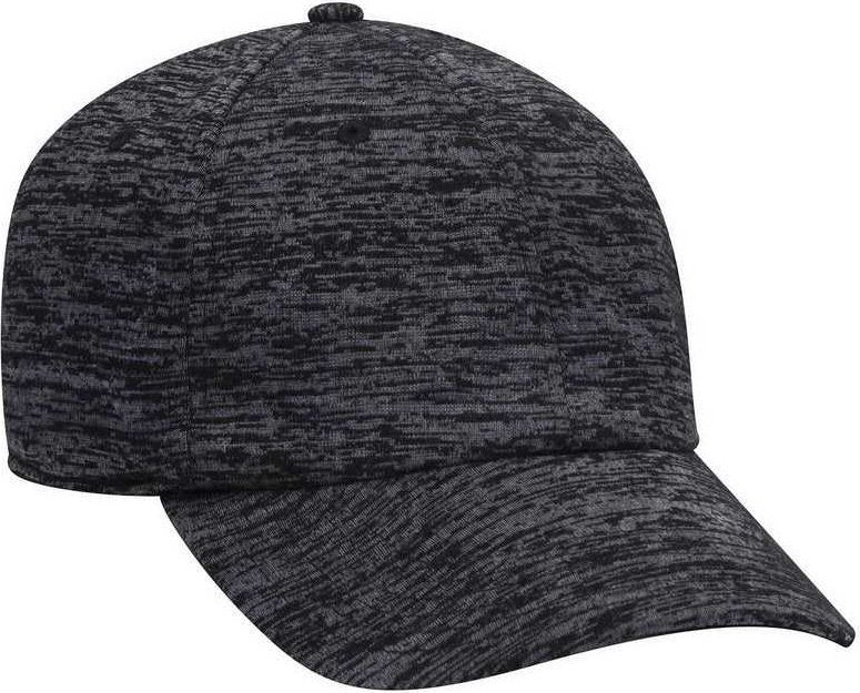 OTTO 18-1231A 6 Panel Low Profile Baseball Cap - Heather Black - HIT a Double - 1