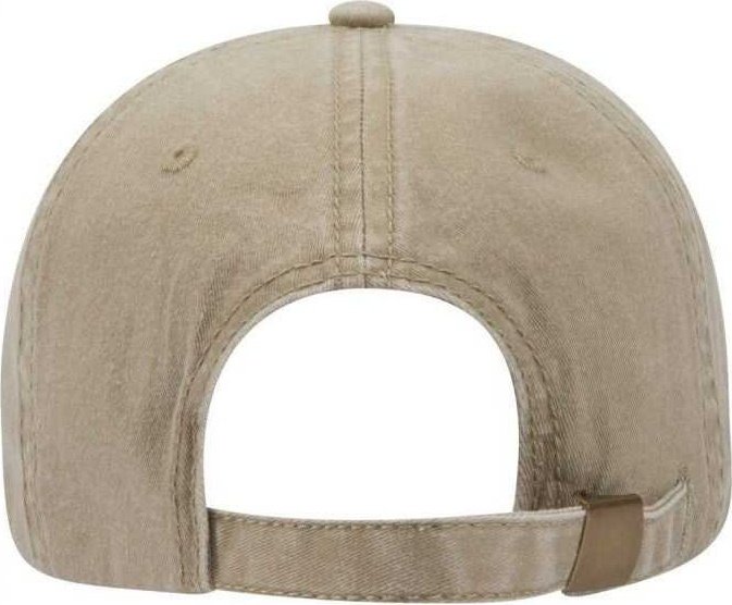OTTO 18-202 Washed Pigment Dyed Cotton Twill Low Profile Pro Style Unstructured Soft Crown Cap - Khaki - HIT a Double - 1