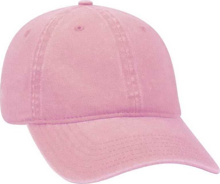 OTTO 18-202 Washed Pigment Dyed Cotton Twill Low Profile Pro Style Unstructured Soft Crown Cap - Pink - HIT a Double - 1