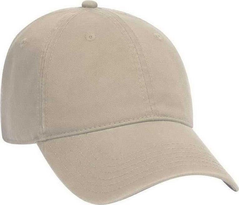 OTTO 18-692 Deluxe Garment Washed Cotton Twill Low Profile Pro Style Unstructured Soft Crown Cap - Khaki - HIT a Double - 1