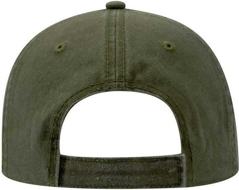 OTTO 18-711 Superior Washed Pigment Dyed Cotton Twill Low Profile Pro Style Cap - Dark Olive Green - HIT a Double - 1