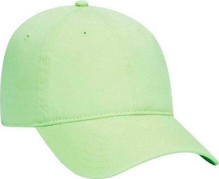 OTTO 18-772 Superior Garment Washed Cotton Twill Low Profile Pro Style Cap - Neon Green - HIT a Double - 1
