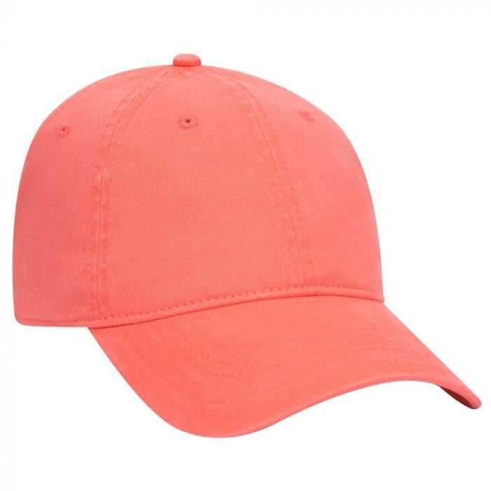 OTTO 18-772 Superior Garment Washed Cotton Twill Low Profile Pro Style Cap - Coral - HIT a Double - 1