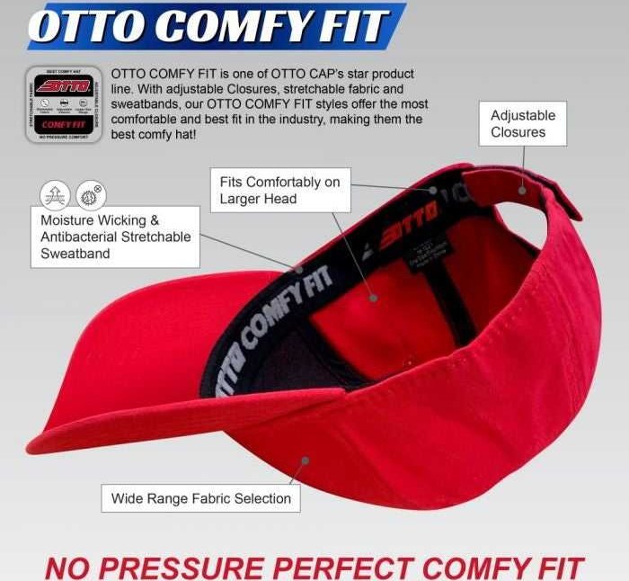 OTTO 19-1227 Ultra Fine Brushed Stretchable Superior Cotton Twill 6 Panel Low Profile Baseball Cap - Red - HIT a Double - 1