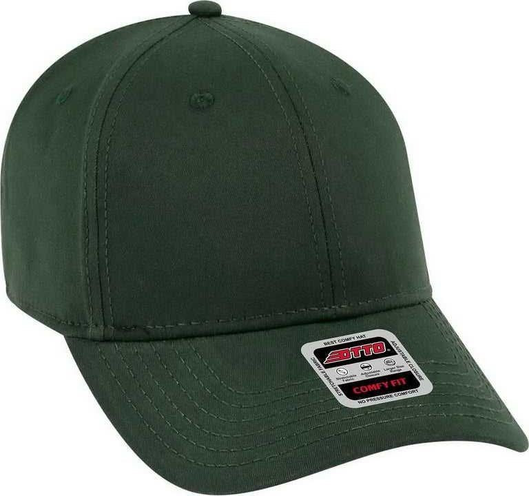OTTO 19-1227 Ultra Fine Brushed Stretchable Superior Cotton Twill 6 Panel Low Profile Baseball Cap - Dark Green - HIT a Double - 1