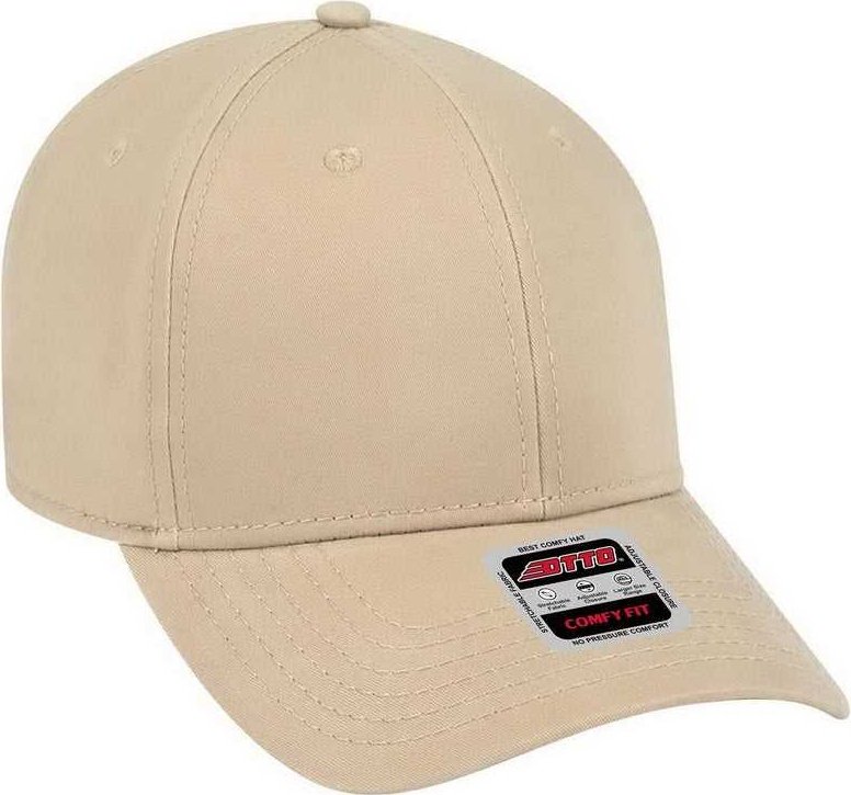 OTTO 19-1227 Ultra Fine Brushed Stretchable Superior Cotton Twill 6 Panel Low Profile Baseball Cap - Khaki - HIT a Double - 1