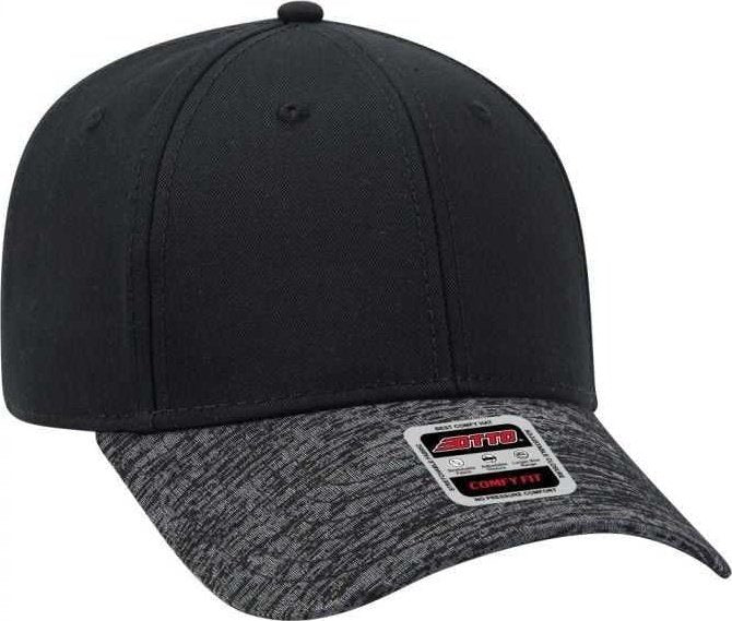 OTTO 19-1232 Otto Comfy Fit 6 Panel Low Profile Baseball Cap - Heather Black Black - HIT a Double - 1