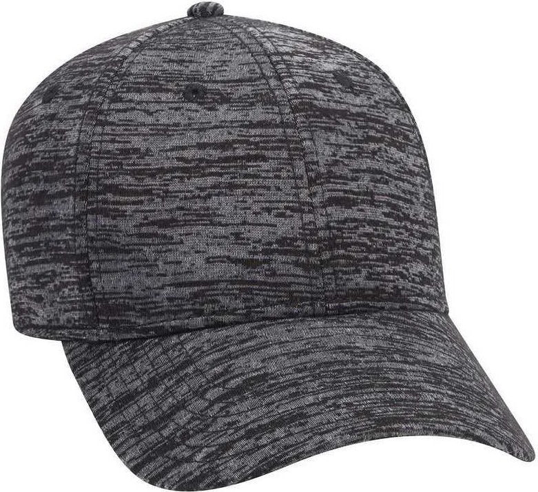 OTTO 19-1232A 6 Panel Low Profile Baseball Cap - Heather Black - HIT a Double - 1