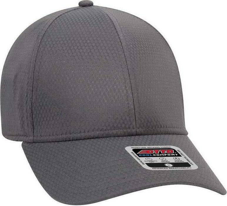 OTTO 19-1253 6 Panel Low Profile UPF 50+ Cool Comfort Performance Stretchable Diamond Knit Cap - Charcoal Gray - HIT a Double - 1